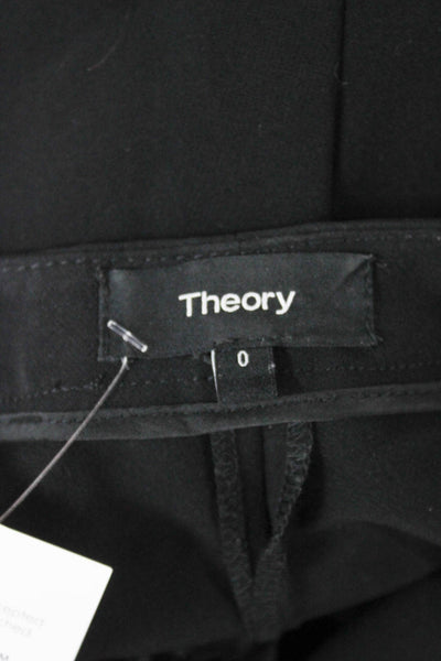 Theory Womens Ankle Pants Black Polyester Blend Zip Size 0