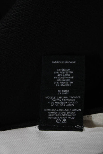 Theory Womens Dress Pants Black Polyester Button Size 0