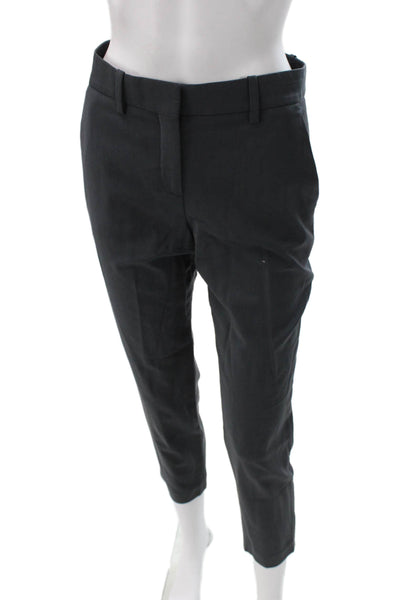 Theory Womens Cropped Virgin Wool Gray Pants Zip Inseam 26 Size 00