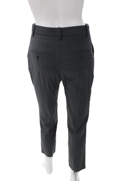Theory Womens Cropped Virgin Wool Gray Pants Zip Inseam 26 Size 00
