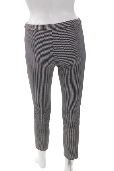 Theory Womens Black Check Nylon Dress Pants Zip Closure Size 00