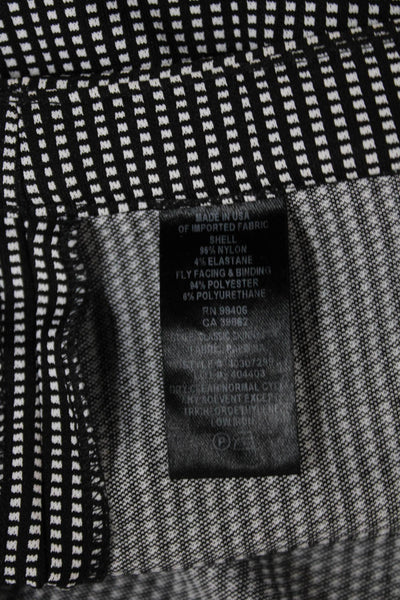 Theory Womens Black Check Nylon Dress Pants Zip Closure Size 00
