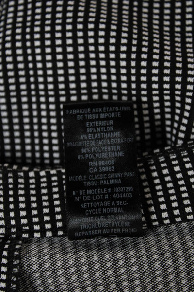 Theory Womens Black Check Nylon Dress Pants Zip Closure Size 00