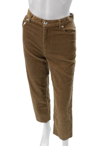 APC Women Ankle Pants Brown Cotton Button Inseam 27 Size 25
