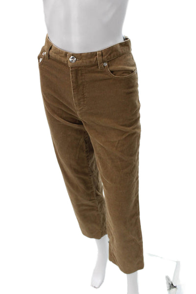 APC Women Ankle Pants Brown Cotton Button Inseam 27 Size 25