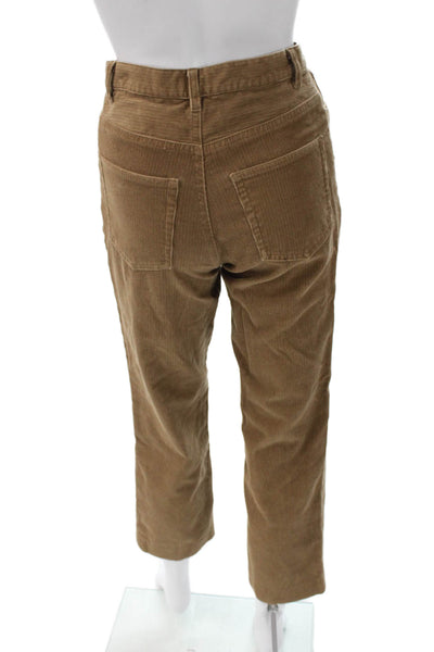 APC Women Ankle Pants Brown Cotton Button Inseam 27 Size 25
