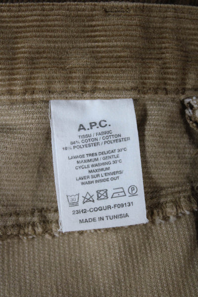 APC Women Ankle Pants Brown Cotton Button Inseam 27 Size 25