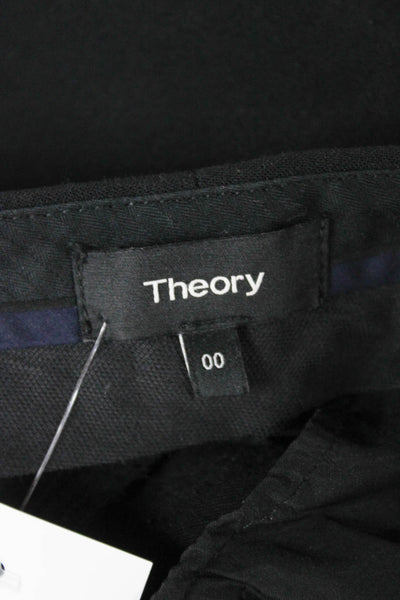 Theory Womens Cropped Viscose Black Pants Size 00