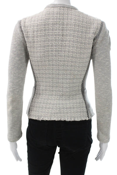 Rebecca Taylor Womens Gray Tweed Basic Jacket Zip Long Sleeve Size 0