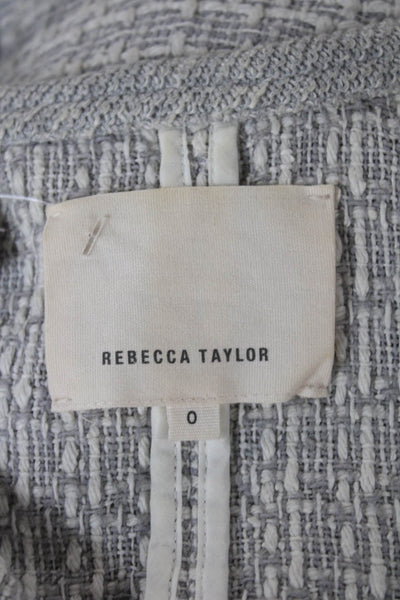 Rebecca Taylor Womens Gray Tweed Basic Jacket Zip Long Sleeve Size 0