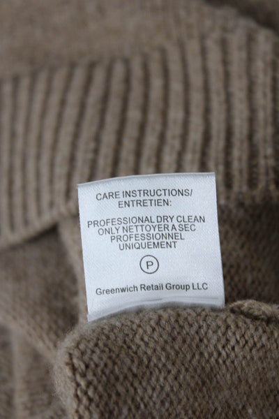 Sloane Womens Pullover Sweater V-Neck Beige Wool Blend Size XS