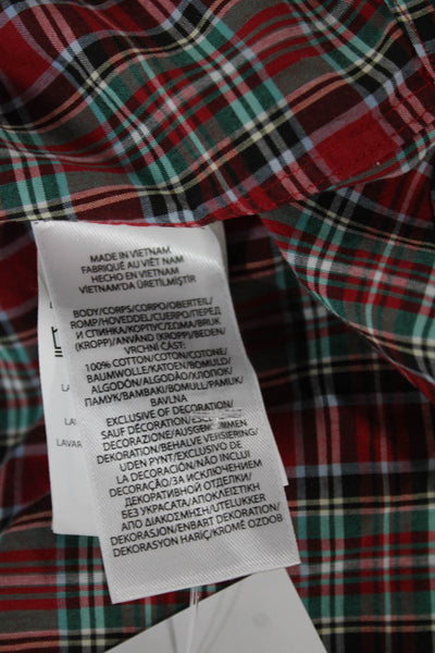Polo Ralph Lauren Mens Plaid Classic Fit Button Down Shirt Red Green Size Small