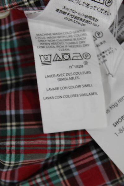 Polo Ralph Lauren Mens Plaid Classic Fit Button Down Shirt Red Green Size Small