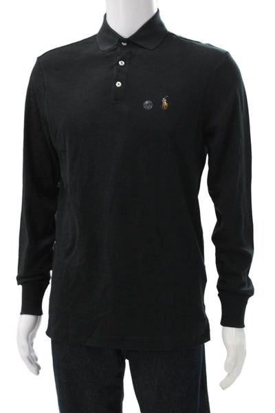 Polo Ralph Lauren Mens Long Sleeves Classic Fit Polo Shirt Black Size Small