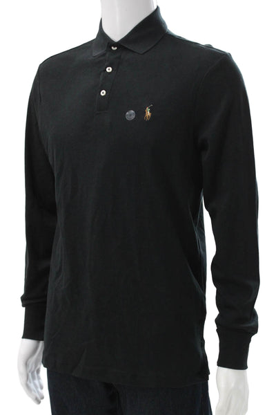 Polo Ralph Lauren Mens Long Sleeves Classic Fit Polo Shirt Black Size Small