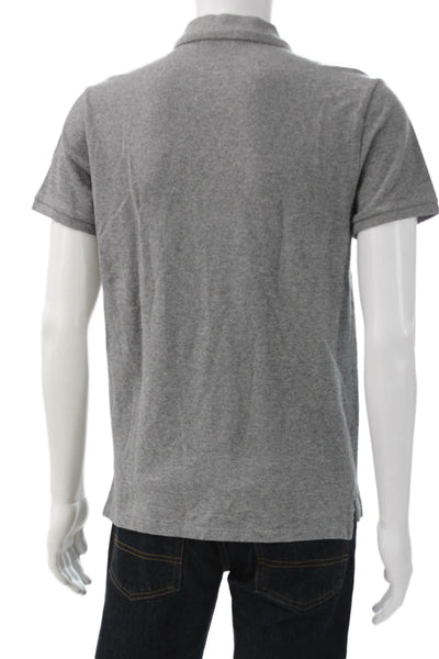Polo Ralph Lauren Mens Short Sleeves Slim Fit Polo Shirt Grey Cotton Size Medium