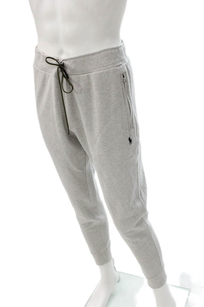 Polo Ralph Lauren Mens Jogger Pants Gray Cotton Blend Drawstring Size S