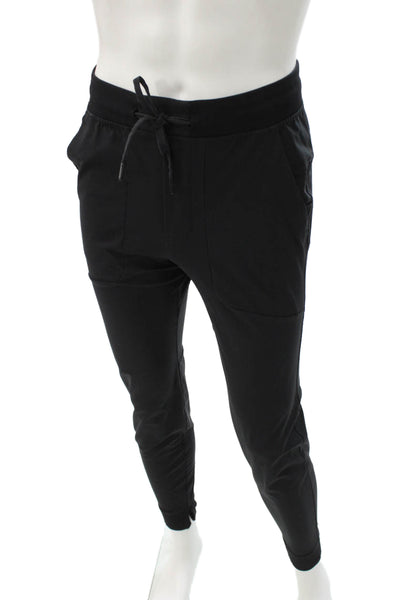 Lululemon Mens Jogger Pants Black Polyester Drawstring Size XS