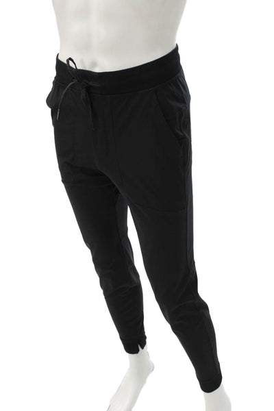 Lululemon Mens Jogger Pants Black Polyester Drawstring Size XS