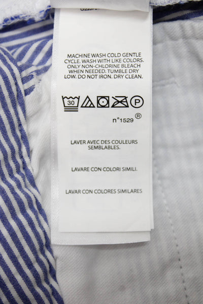 Polo Ralph Lauren Childrens Boys Seersucker Shorts Blue White Cotton Size 20