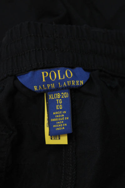 Polo Ralph Lauren Childrens Boys Drawstring Waist Shorts Black Cotton Size 18-20