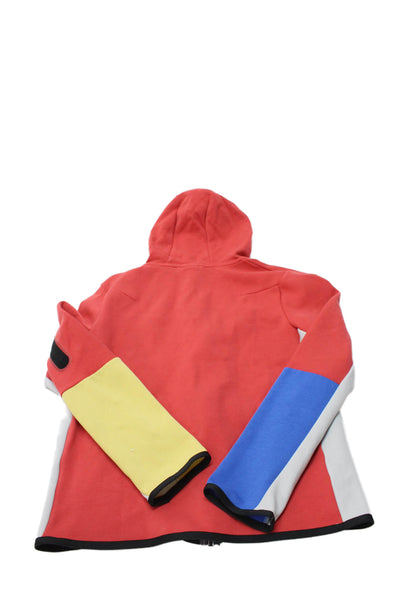 Nike Childrens Boys Full Zipper Hoodie Red Grey Cotton Size Extra Large
