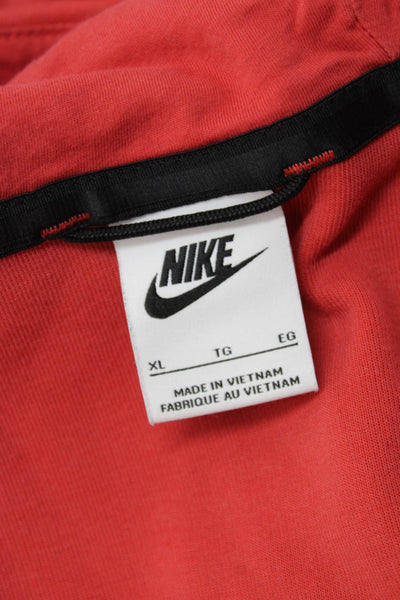 Nike Childrens Boys Full Zipper Hoodie Red Grey Cotton Size Extra Large
