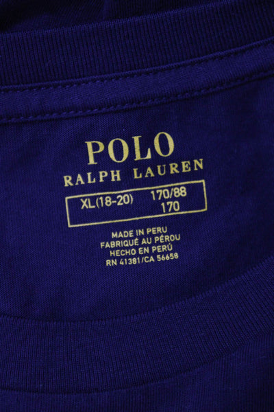 Polo Ralph Lauren Childrens Boys Reindeer Graphic Tee Shirt Navy Blue Size 18-20