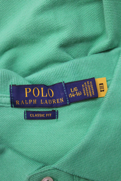 Polo Ralph Lauren Childrens Boys Classic Fit Rugby Shirt Green Size 14-16