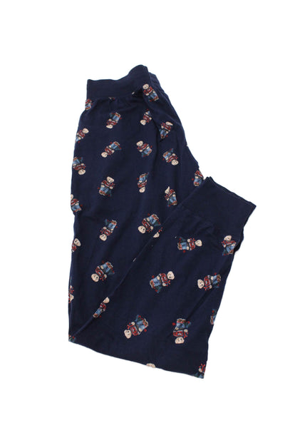 Polo Ralph Lauren Mens Printed Pajama Pants Navy Blue Cotton Size Medium
