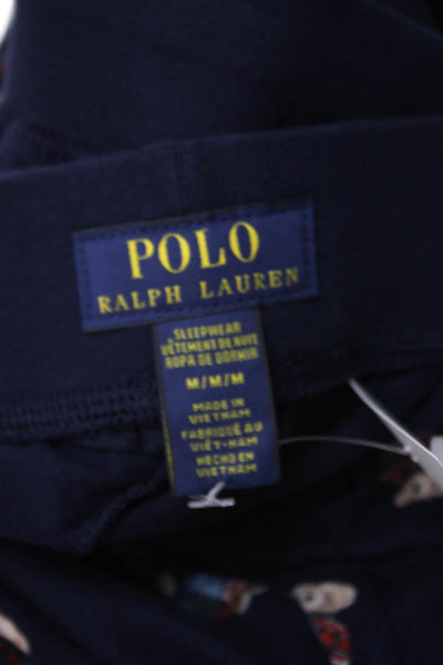 Polo Ralph Lauren Mens Printed Pajama Pants Navy Blue Cotton Size Medium