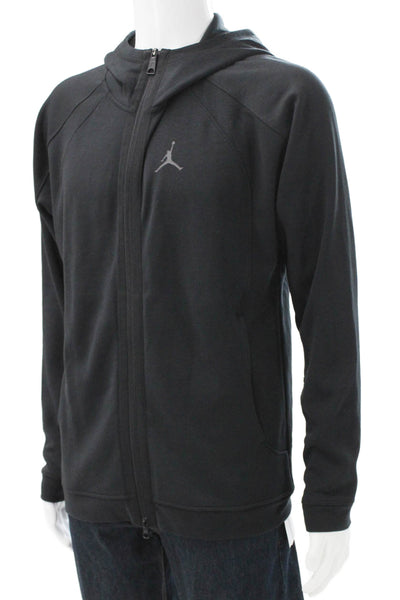 Air Jordan Mens Full Zip Hoodie Black Polyester Size M