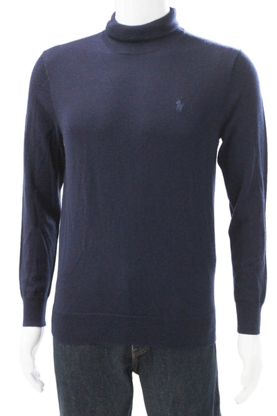 Polo Ralph Lauren Mens Turtleneck Pullover Sweater Blue Wool Size XS