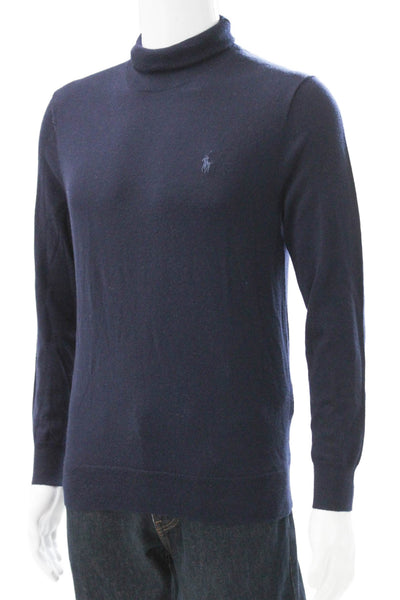 Polo Ralph Lauren Mens Turtleneck Pullover Sweater Blue Wool Size XS