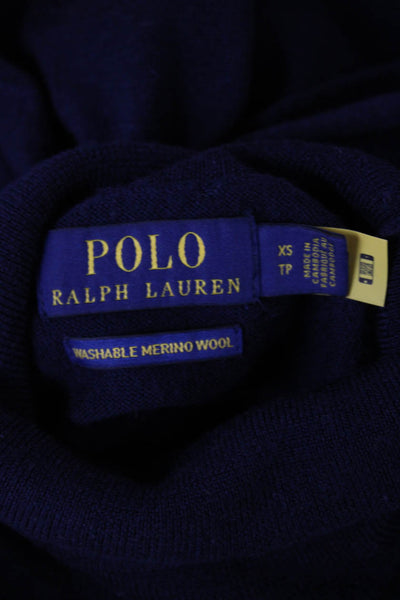 Polo Ralph Lauren Mens Turtleneck Pullover Sweater Blue Wool Size XS