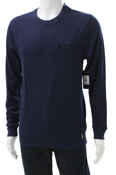 Polo Ralph Lauren Mens Blue Crew Neck Long Sleeve Pajama Top Size M