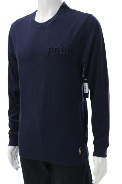 Polo Ralph Lauren Mens Blue Crew Neck Long Sleeve Pajama Top Size M