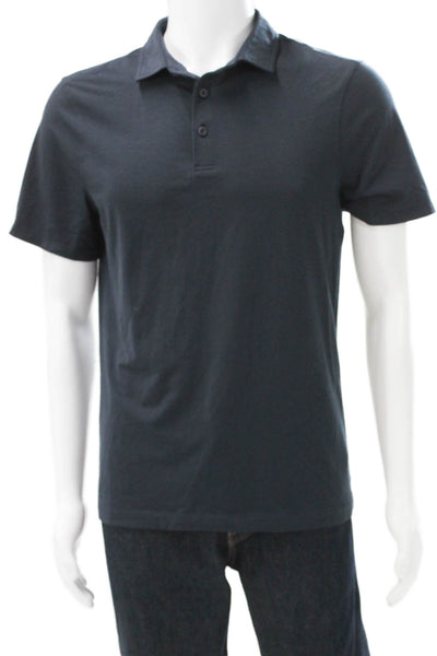 Lululemon Mens Short Sleeves Crew Neck Polo Shirt Navy Blue Size Small