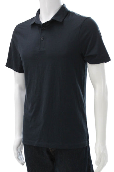 Lululemon Mens Short Sleeves Crew Neck Polo Shirt Navy Blue Size Small
