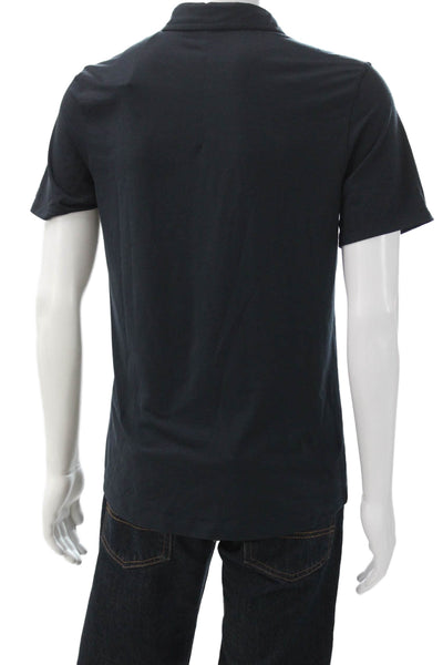 Lululemon Mens Short Sleeves Crew Neck Polo Shirt Navy Blue Size Small