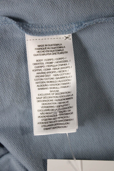 Polo Ralph Lauren Mens Custom Slim Fit Rugby Shirt Light Blue Cotton Size Medium
