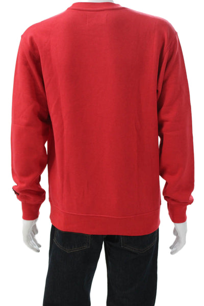 Air Jordan Unisex Pullover Sweatshirt Red Cotton Crew Neck Long Sleeve Size S