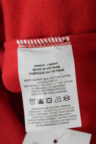 Air Jordan Unisex Pullover Sweatshirt Red Cotton Crew Neck Long Sleeve Size S