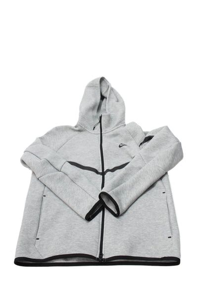 Nike Childrens Boys Full Zipper Hoodie Grey Black Size Medium