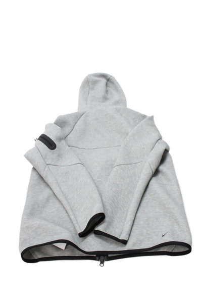 Nike Childrens Boys Full Zipper Hoodie Grey Black Size Medium