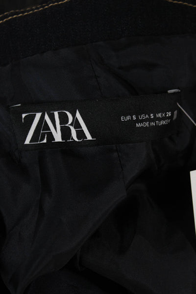 Zara Women Basic Jacket Blue Long Sleeve Button Closure Size S
