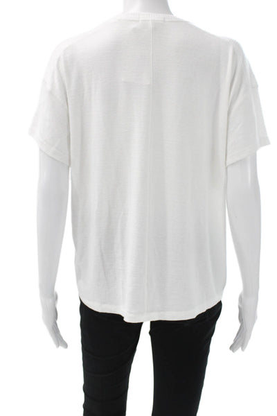 Rag & Bone Womens White V-Neck Rayon Blend Short Sleeve T-Shirt Size M