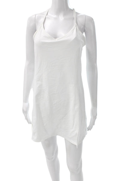 TNA Womens Mini Halter Romper White Sleeveless Polyester Blend Size M