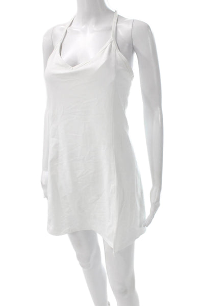 TNA Womens Mini Halter Romper White Sleeveless Polyester Blend Size M