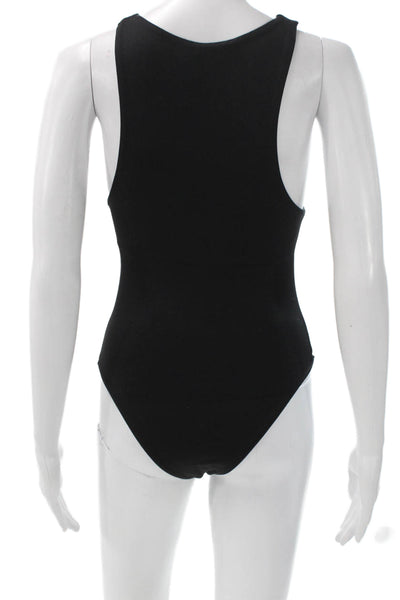 Zara Women One Piece Sleeveless Round Neck Black Polyester Blend Size S